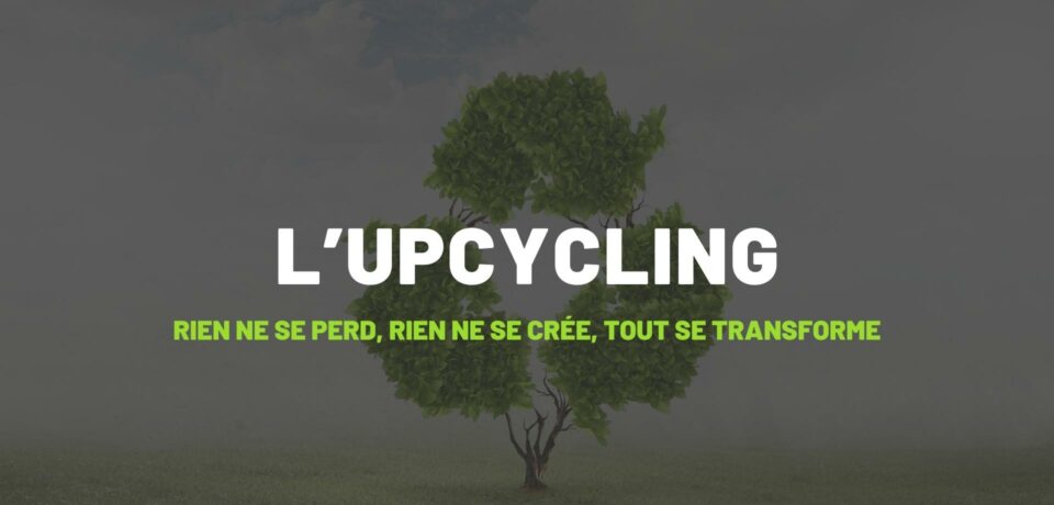 Illustration de l’upcycling avec un arbre et le message Rien ne se perd, tout se transforme