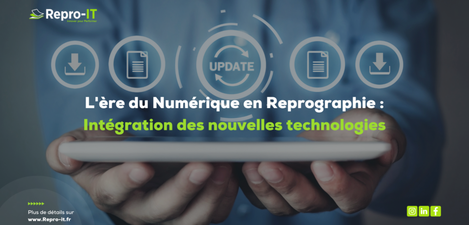 Reprographie et nouvelles technologies : tablette et pictogrammes de services numériques