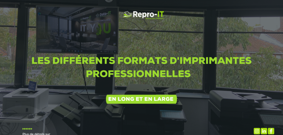 Formats d’imprimantes professionnelles : plusieurs appareils présentés dans un espace de démonstration
