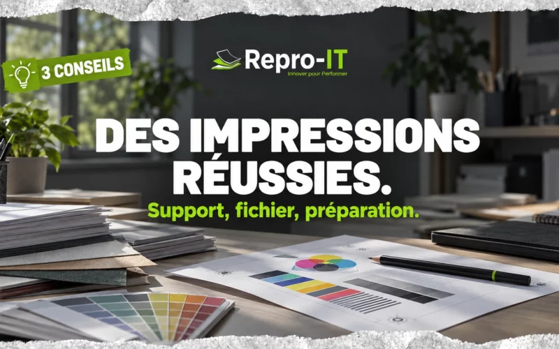 Trois conseils pour réussir vos impressions professionnelles Échantillons de papier, nuancier et document test : support, fichier et préparation pour réussir ses impressions.