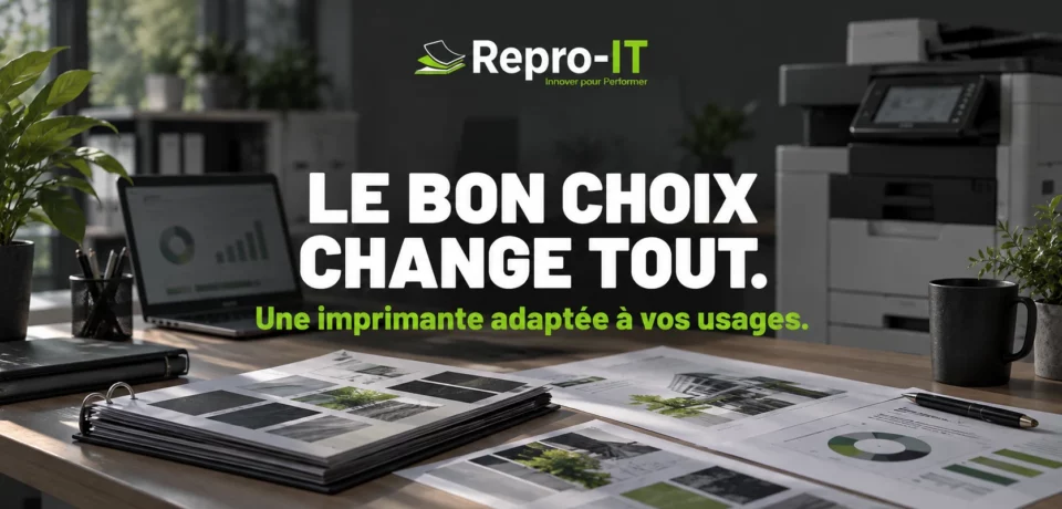Documents A4 et A3 sur un bureau : choisir une imprimante professionnelle adaptée à ses usages.
