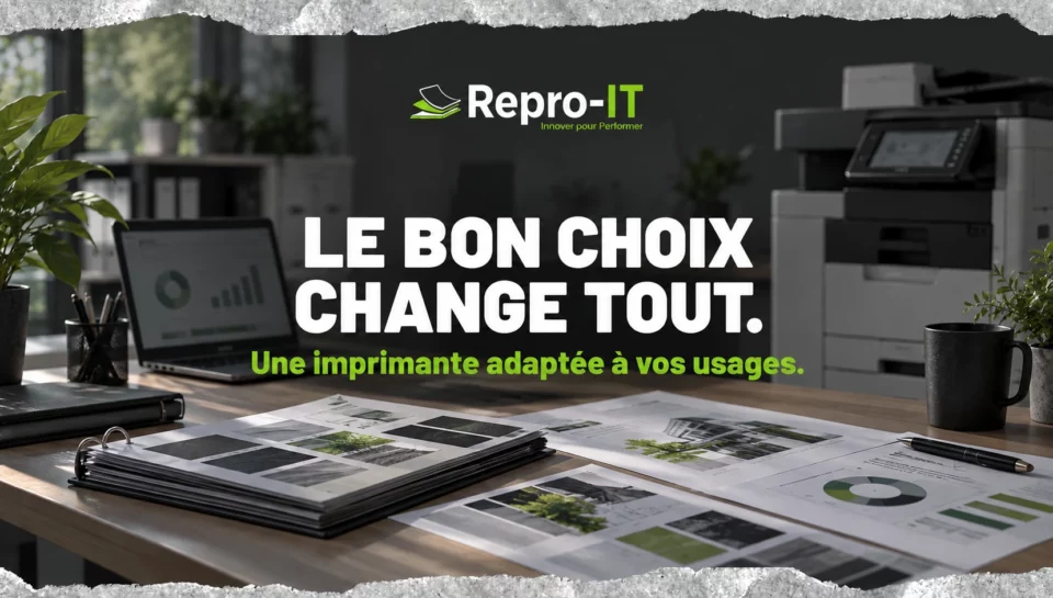 Documents A4 et A3 sur un bureau : choisir une imprimante professionnelle adaptée à ses usages.