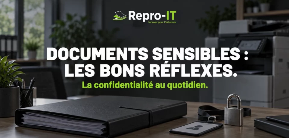 Dossier fermé, badge et cadenas : illustration de la confidentialité des documents.