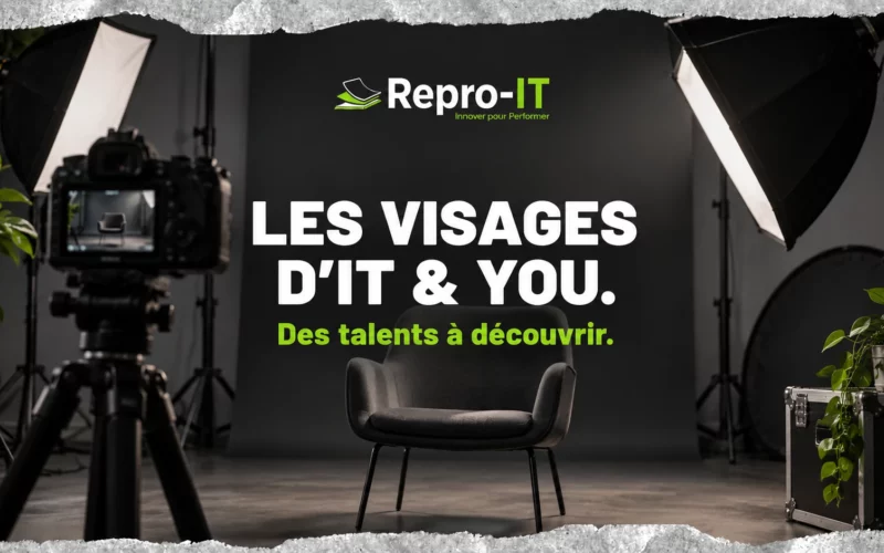 Les visages d’IT & You : une journée de portraits et de témoignages Appareil photo et fauteuil vide : illustration des portraits de collaborateurs IT & You.